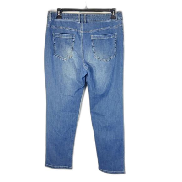 Chicos Platinum cropped Denim Jeans size 2/12 soft stretch - Picture 6 of 10